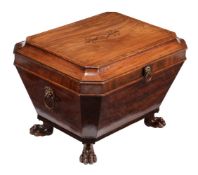 A George IV mahogany and inlaid cellaret