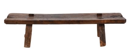 An oak low table or 'pig stool'
