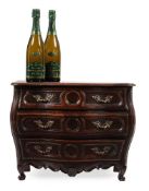 A LOUIS XV WALNUT MINIATURE COMMODE, CIRCA 1760