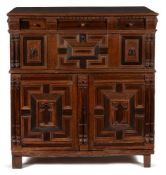 Y A CHARLES II OAK, ROSEWOOD AND SNAKEWOOD CHEST, CIRCA 1670