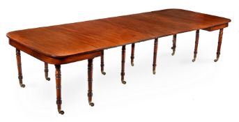 A REGENCY MAHOGANY EXTENDING DINING TABLE, CIRCA 1820