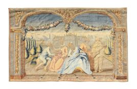 A FRENCH PASTORAL TAPESTRY, MID 18TH CENTURY