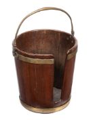 A GEORGE III MAHOGANY AND BRASS BOUND PLATE BUCKET, CIRCA 1770