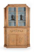 A GEORGE III POLYCHROME PAINTED BOOKCASE, IN THE MANNER OF WILLIAM BRADSHAW, CIRCA 1800