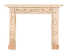 A CARVED PINE CHIMNEY PIECE, IN GEORGE III STYLE, FIRST QUARTER 19TH CENTURY