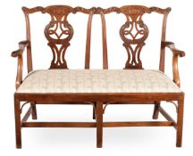 A GEORGE III MAHOGANY CHAIR BACK SETTEE, POSSIBLY IRISH, CIRCA 1770