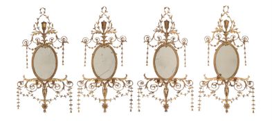 A SET OF FOUR GILTWOOD AND GESSO GIRANDOLES, IN GEORGE III STYLE