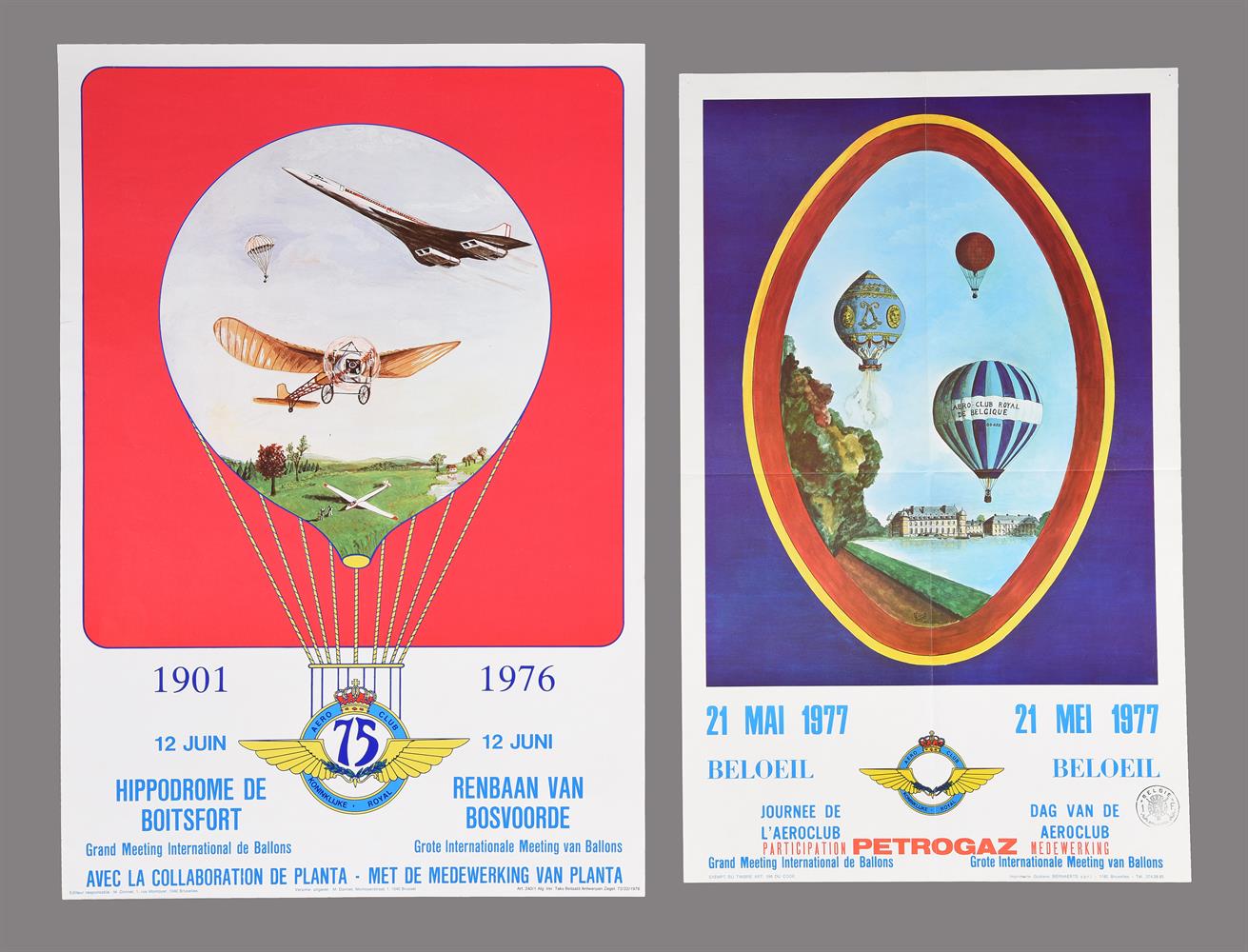 Aero Club, Balloon Meet Posters a group of two French posters. 1976-1977