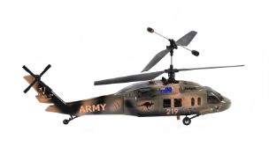 A radio controlled model of a small helicopter