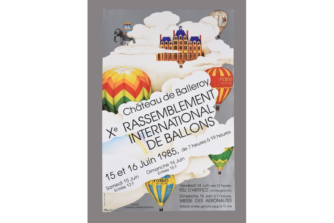 Chateau de Balleroy Meets, four French ballooning posters 1978-1988 - Image 3 of 5