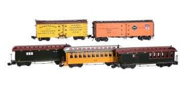 G Gauge American refrigerated box cars and passanger coaches