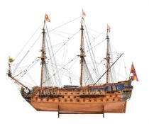 A finely built model of the Spanish Man O' War Galleon