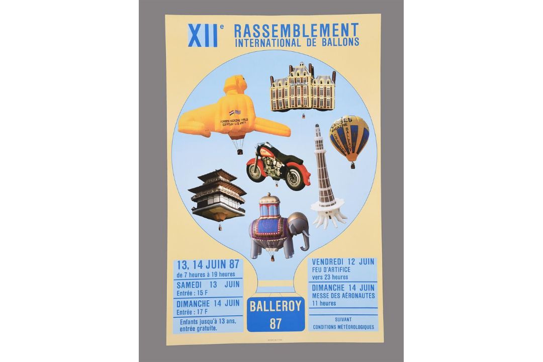 Chateau de Balleroy Meets, four French ballooning posters 1978-1988 - Image 4 of 5
