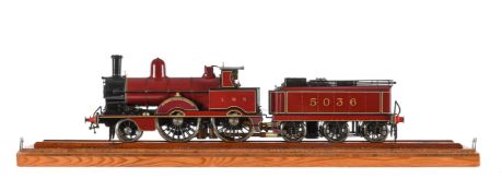 A gauge 1 Aster model of a 2-4-0 London Midland and Scottish tender locomotive
