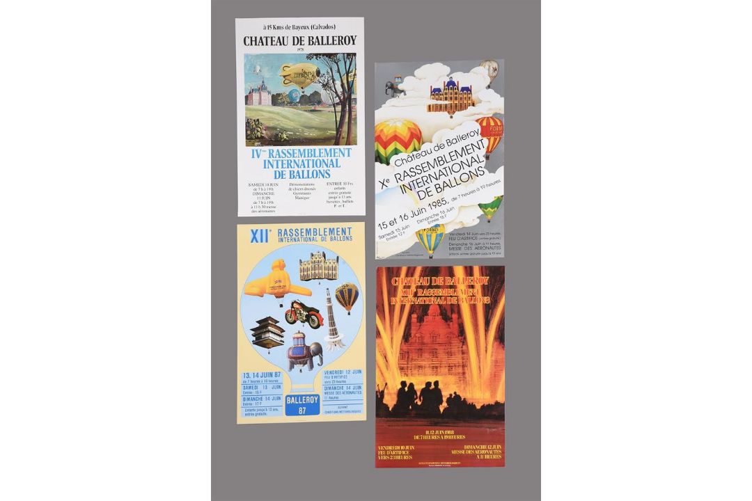 Chateau de Balleroy Meets, four French ballooning posters 1978-1988 - Image 1 of 5