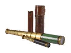 A REGENCY SHAGREEN COVERED 1.75 INCH NINE-DRAW TELESCOPE