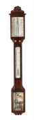 Y A VICTORIAN CARVED ROSEWOOD MERCURY STICK BAROMETER WITH VISIBLE CISTERN