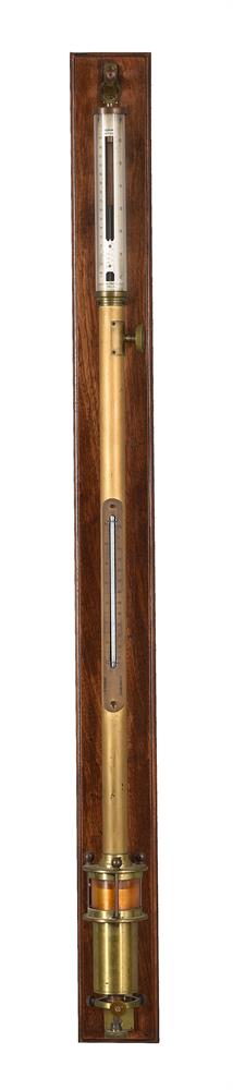 A BRASS FORTIN-TYPE LABORATORY MERCURY STICK BAROMETER