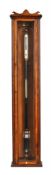 A VICTORIAN OXIDISED AND LACQUERED BRASS FORTIN-TYPE LABORATORY MERCURY STICK BAROMETER