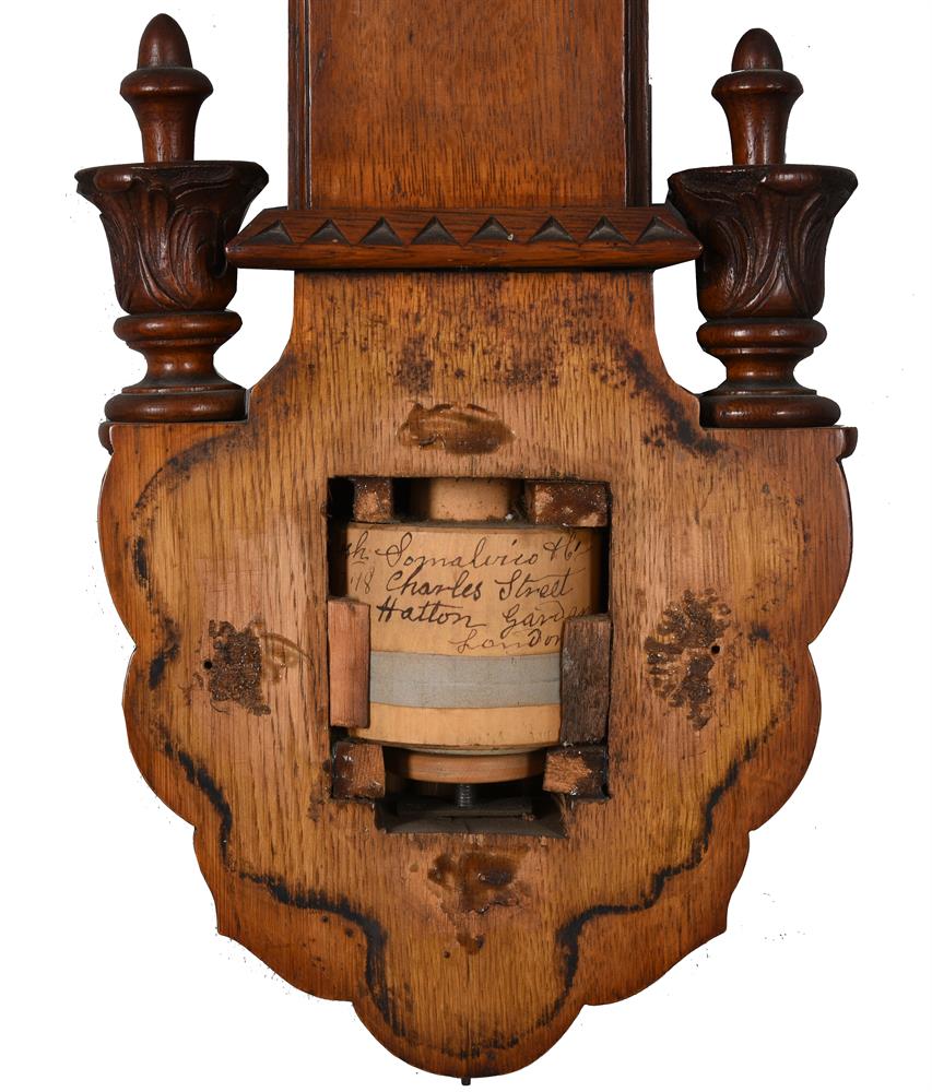 Y A VICTORIAN CARVED OAK MERCURY STICK BAROMETER - Image 3 of 3