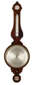 A REGENCY MAHOGANY MERCURY WHEEL BAROMETER WITH TWELVE-INCH DIAL