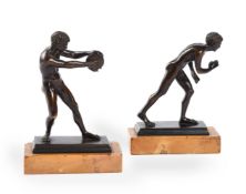 AFTER THE ANTIQUE, A PAIR OF ITALIAN BRONZE GRAND TOUR ATHLETES, SECOND HALF 19TH CENTURY