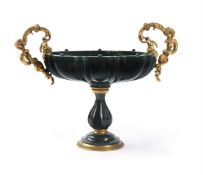 A BLOODSTONE TAZZA WITH ORMOLU MOUNTS, ITALIAN OR FRENCH, 19TH CENTURY