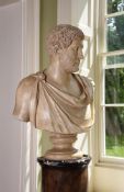 A PLASTER BUST OF THE ROMAN EMPEROR HADRIAN (76 AD-138 AD), CONTEMPORARY