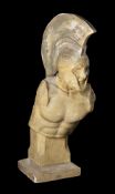 A LARGE PLASTER BUST FRAGMENT OF A HOPLITE WARRIOR, 20TH CENTURY