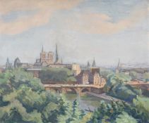 Jean Marchand (French 1883-1940), A view of the Seine with Notre Dame