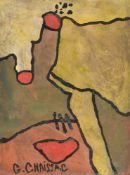λ Gaston Chaissac (French 1910-1964), Composition abstraite à trois points rouges