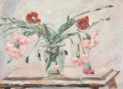 Jacqueline Marval (French 1866-1932), Still life with carnations in a glass vase