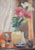 Jacqueline Marval (French 1866-1932)Still life with roses in a vase