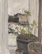 λ Jean Cooke (British 1927-2008), Geraniums on a Window Ledge