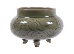 A 'Yoazhou' celadon tripod incense burner