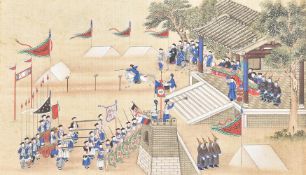 A Chinese large painting on silk 19th century