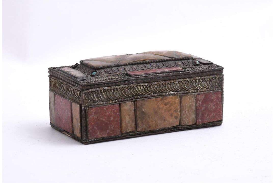 Y A Tibetan Chest with sheet copper overlay and two others - Image 3 of 8