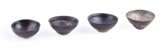 Four Jizhou black glazed bowls