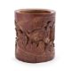 A Chinese carved bamboo brush vase - Image 1 of 6