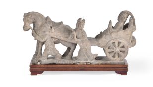 A Chinese stone 'chariot' group