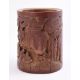 A Chinese carved bamboo brush vase - Image 2 of 6