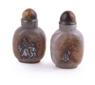 Two Chinese agate snuff bottles