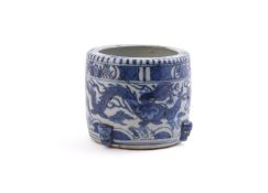A Chinese blue and white 'Dragon' censer