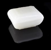 A good Chinese white jade 'shou' box and cover
