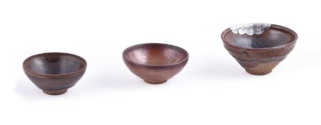 Three Jian black glazed bowls