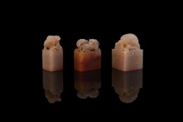 Three Chinese soapstone seals