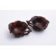 A pair of Chinese Huanghuali 'prunus and lotus' cups - Image 3 of 4