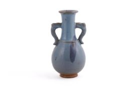 A Chinese Jun glazed twin handled vase