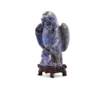 A Chinese carved lapis Lazuli model of a hawk