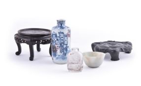 A Chinese underglaze blue and underglaze red bottle